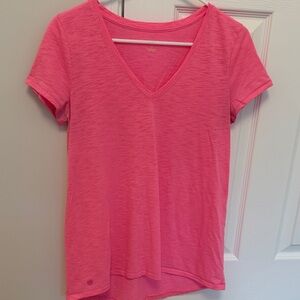 Lilly Pulitzer Neon Pink V-Neck Short Sleeve Tee- SIZE SMALL!